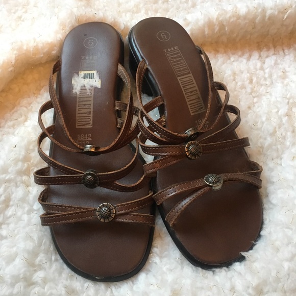 The Leather Collection Shoes - The Leather Collection Brown Leather Sandals